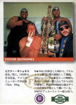 1997 BBM Pro Wrestling #61 Victor Quinones Back