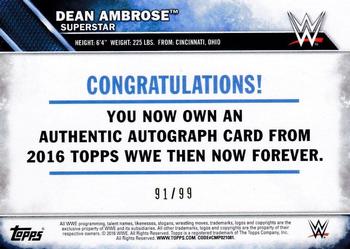 2016 Topps WWE Then Now Forever - Autographs #NNO Dean Ambrose Back
