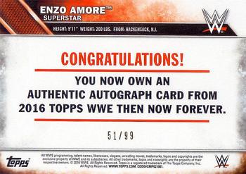 2016 Topps WWE Then Now Forever - Autographs #NNO Enzo Amore Back