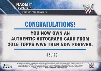2016 Topps WWE Then Now Forever - Autographs #NNO Naomi Back