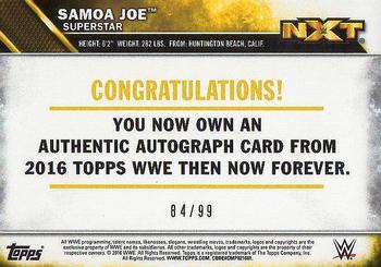 2016 Topps WWE Then Now Forever - Autographs #NNO Samoa Joe Back