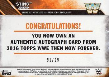 2016 Topps WWE Then Now Forever - Autographs #NNO Sting Back