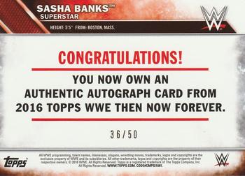 2016 Topps WWE Then Now Forever - Autographs Bronze #NNO Sasha Banks Back