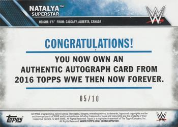 2016 Topps WWE Then Now Forever - Autographs Gold #NNO Natalya Back