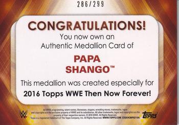 2016 Topps WWE Then Now Forever - Mask & Face Paint Medallion #NNO Papa Shango Back