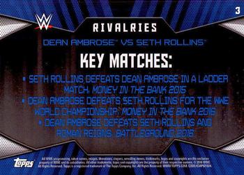 2016 Topps WWE Then Now Forever - Rivalries WWE #3 Seth Rollins / Dean Ambrose Back
