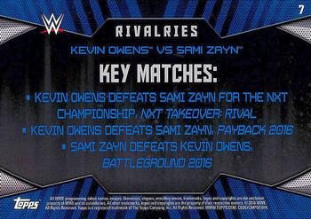 2016 Topps WWE Then Now Forever - Rivalries WWE #7 Sami Zayn / Kevin Owens Back