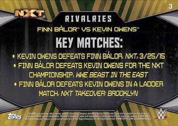 2016 Topps WWE Then Now Forever - Rivalries NXT #3 Kevin Owens / Finn Balor Back