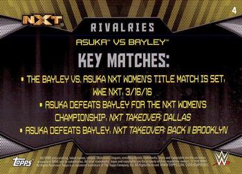 2016 Topps WWE Then Now Forever - Rivalries NXT #4 Asuka / Bayley Back