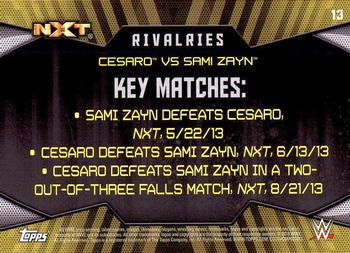 2016 Topps WWE Then Now Forever - Rivalries NXT #13 Sami Zayn / Cesaro Back