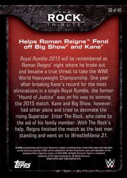 2016 Topps WWE Then Now Forever - The Rock Tribute Part 4 #38 Helps Roman Reigns Fend off Big Show and Kane Back