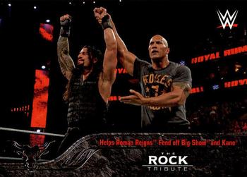2016 Topps WWE Then Now Forever - The Rock Tribute Part 4 #38 Helps Roman Reigns Fend off Big Show and Kane Front