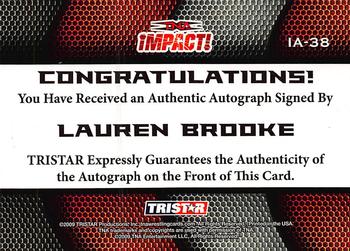 2009 TriStar TNA Impact - Autograph Silver #IA-38 Lauren Brooke Back
