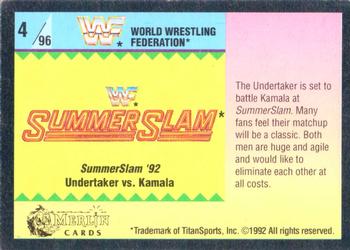 1992 Merlin WWF Gold Series Part 1 #4 The Undertaker vs. Kamala Back