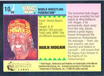 1992 Merlin WWF Gold Series Part 1 #10 Hulk Hogan Back