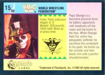 1992 Merlin WWF Gold Series Part 1 #15 Papa Shango Back