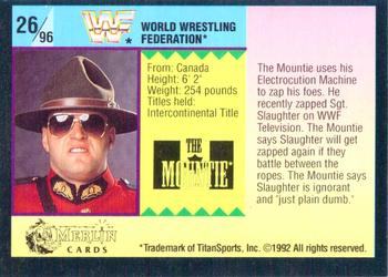 1992 Merlin WWF Gold Series Part 1 #26 The Mountie Back
