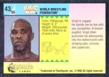 1992 Merlin WWF Gold Series Part 1 #43 Virgil Back