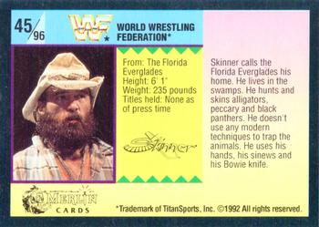 1992 Merlin WWF Gold Series Part 1 #45 Skinner Back