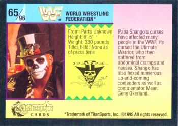 1992 Merlin WWF Gold Series Part 1 #65 Papa Shango Back