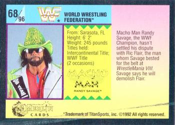 1992 Merlin WWF Gold Series Part 1 #68 Macho Man Randy Savage Back