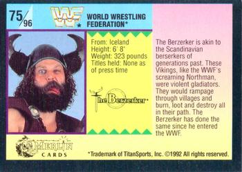 1992 Merlin WWF Gold Series Part 1 #75 The Berzerker Back