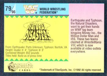 1992 Merlin WWF Gold Series Part 1 #79 Natural Disasters Back