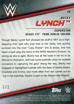 2016 Topps WWE Divas Revolution - Autographs Red #16 Becky Lynch Back