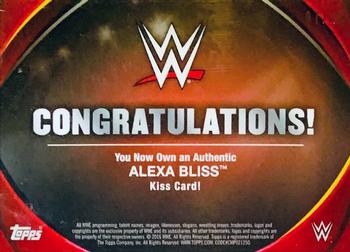 2016 Topps WWE Divas Revolution - Divas Kiss Autographs Gold #NNO Alexa Bliss Back