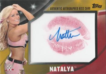 2016 Topps WWE Divas Revolution - Divas Kiss Autographs Gold #NNO Natalya Front