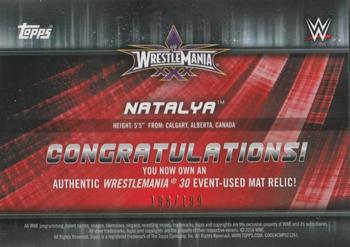 2016 Topps WWE Divas Revolution - Mat Relics #NNO Natalya Back