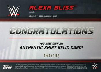 2016 Topps WWE Divas Revolution - Shirt Relics #NNO Alexa Bliss Back