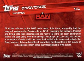 2017 Topps WWE #20 John Cone Back