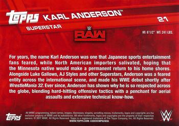 2017 Topps WWE #21 Karl Anderson Back