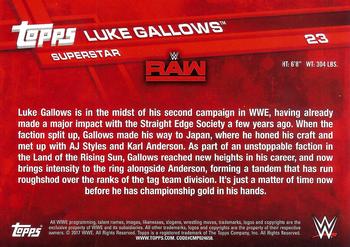 2017 Topps WWE #23 Luke Gallows Back
