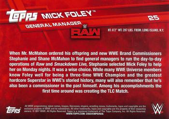 2017 Topps WWE #25 Mick Foley Back