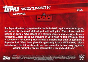 2017 Topps WWE #29 Rod Zapata Back