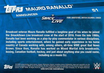 2017 Topps WWE #51 Mauro Ranallo Back