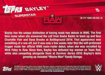 2017 Topps WWE #5 Bayley Back