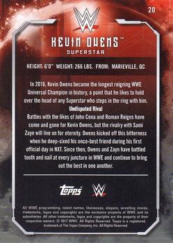 2017 Topps WWE Undisputed #20 Kevin Owens Back