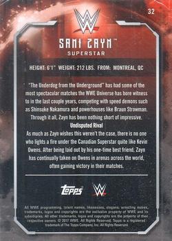 2017 Topps WWE Undisputed #32 Sami Zayn Back