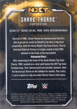 2017 Topps WWE Undisputed #56 Shane Thorne Back
