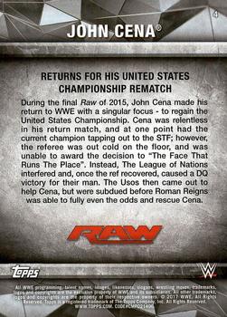 2017 Topps WWE Road To Wrestlemania - Bronze #4 John Cena Back
