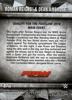 2017 Topps WWE Road To Wrestlemania - Bronze #18 Roman Reigns / Dean Ambrose Back