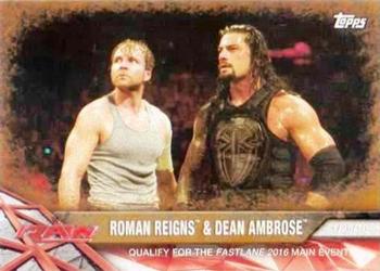 2017 Topps WWE Road To Wrestlemania - Bronze #18 Roman Reigns / Dean Ambrose Front