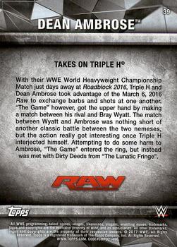 2017 Topps WWE Road To Wrestlemania - Bronze #39 Dean Ambrose Back