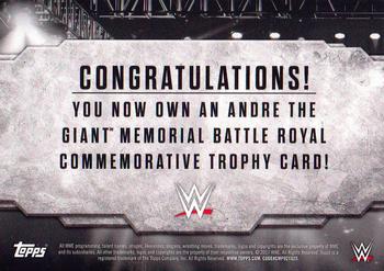 2017 Topps WWE Road To Wrestlemania - Andre the Giant Battle Royal Commemorative Trophy Relics #NNO Curtis Axel Back