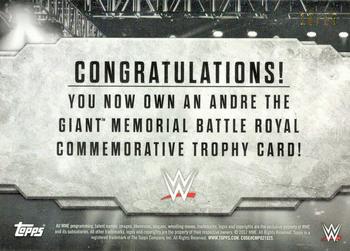 2017 Topps WWE Road To Wrestlemania - Andre the Giant Battle Royal Commemorative Trophy Relics Blue #NNO R-Truth Back