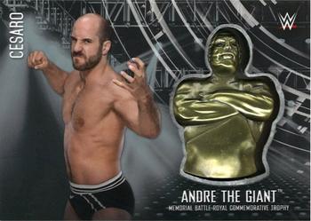 2017 Topps WWE Road To Wrestlemania - Andre the Giant Battle Royal Commemorative Trophy Relics Silver #NNO Cesaro Front