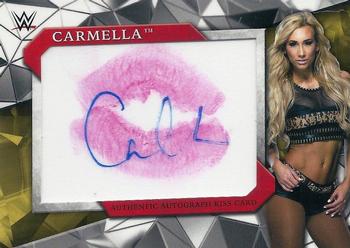 2017 Topps WWE Road To Wrestlemania - Autograph Kiss Cards Gold #NNO Carmella Front